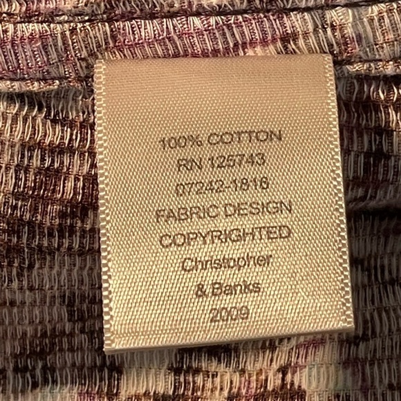 Christopher & Banks Multi Color 100% Cotton Button Front Jacket Size Large - Picture 8 of 10